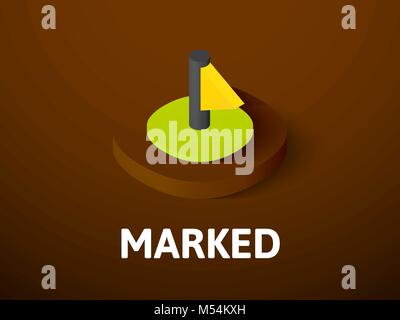 Markierten isometrische Symbol Farbe Hintergrund isoliert Stock Vektor