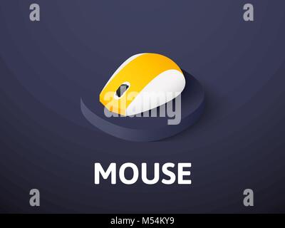 Maus isometrische Symbol Farbe Hintergrund isoliert Stock Vektor