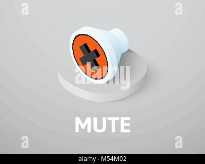 Mute isometrische Symbol Farbe Hintergrund isoliert Stock Vektor