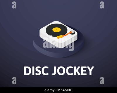Disc Jockey isometrische Symbol Farbe Hintergrund isoliert Stock Vektor