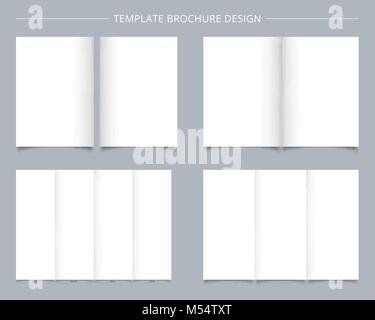 Satz von Broschüre Vorlagen leere Seite auf weißem Hintergrund. Vector Illustration Stock Vektor