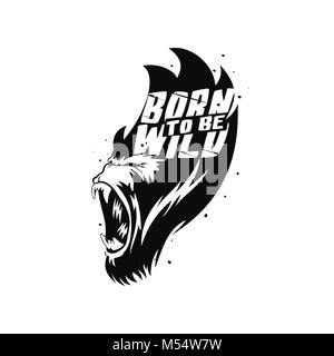 Geboren wild motivierende und inspirierende Angebot Vector Illustration. Stock Vektor