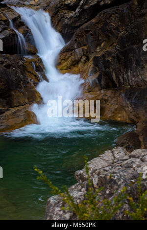 Añisclo Canyon (Huesca) Spanien, Pyrinees Berge, Winter Stockfoto