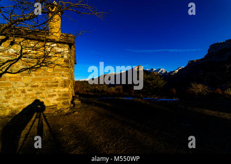 Añisclo Canyon (Huesca) Spanien, Pyrinees Berge, Winter Stockfoto