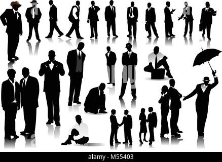 Büro Menschen Silhouetten. Vektor mit einem Klicken Sie auf "Farbe ändern Stock Vektor