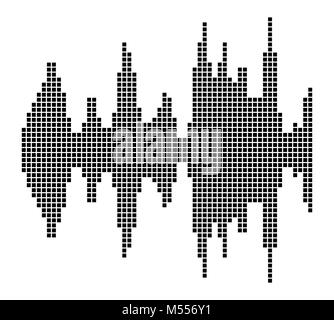 Schwarzes Quadrat sound Musik wave Equalizer auf weißem Hintergrund Stock Vektor