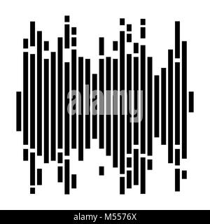 Schwarz Gestreifte sound Musik wave Equalizer auf weißem Hintergrund Stock Vektor