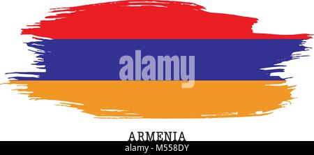 Armenien Flagge Vektor grunge Pinselstrich Stock Vektor