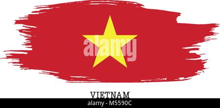 Vietnam Flagge Vektor grunge Pinselstrich Stock Vektor