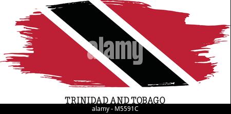 Trinidad und Tobago Flagge Vektor grunge Pinselstrich Stock Vektor