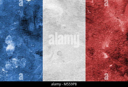 Flagge von Frankreich auf einem farbspuren Hintergrund Stockfoto