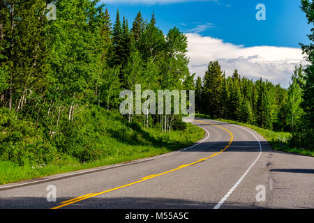 Autobahn im Grand Teton National Park Stockfoto