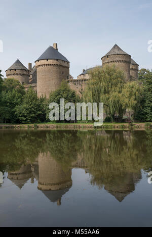 Das Château de Lassay ist ein Schloss aus dem 15. Jahrhundert in Ambrières-les-Vallées in der Region Mayenne in Frankreich Stockfoto