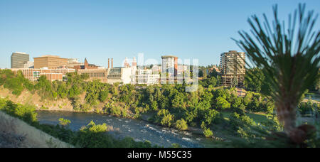Spokane Washington City Skyline und Straßen Stockfoto