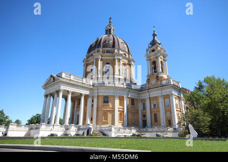 Basilica di Superga, eine barocke Kirche auf Turin (Torino) Berge, Italien, Europa Stockfoto