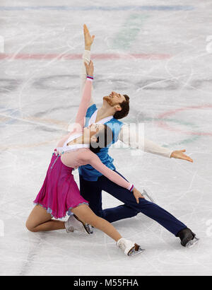 Gangneung, Südkorea. 20 Feb, 2018. Eiskunstläufer Yura Min. und Alexander Gamelin der Republik Korea konkurrieren im Eiskunstlauf Ice Tanz Freier Tanz an der PyeongChang 2018 Winter-olympischen Spiele bei Gangneung Ice Arena am Dienstag, 20. Februar 2018. Credit: Paul Kitagaki jr./ZUMA Draht/Alamy leben Nachrichten Stockfoto