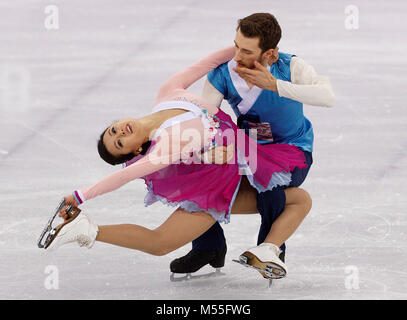 Gangneung, Südkorea. 20 Feb, 2018. Eiskunstläufer Yura Min. und Alexander Gamelin der Republik Korea konkurrieren im Eiskunstlauf Ice Tanz Freier Tanz an der PyeongChang 2018 Winter-olympischen Spiele bei Gangneung Ice Arena am Dienstag, 20. Februar 2018. Credit: Paul Kitagaki jr./ZUMA Draht/Alamy leben Nachrichten Stockfoto