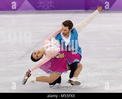 Gangneung, Südkorea. 20 Feb, 2018. Eiskunstläufer Yura Min. und Alexander Gamelin der Republik Korea konkurrieren im Eiskunstlauf Ice Tanz Freier Tanz an der PyeongChang 2018 Winter-olympischen Spiele bei Gangneung Ice Arena am Dienstag, 20. Februar 2018. Credit: Paul Kitagaki jr./ZUMA Draht/Alamy leben Nachrichten Stockfoto