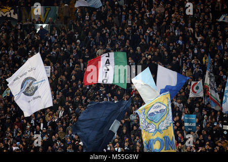 Italien, Rom, 19. Februar 2018 Olympiastadion 2018 in der Serie A Fußball Lazio v Verona Anhänger von Lazio Credit: Giampiero Sposito/Alamy leben Nachrichten Stockfoto