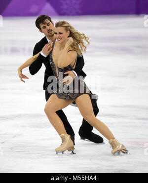 Gangneung, Südkorea. 20 Feb, 2018. MADISON HUBBELL und ZACHARY DONAHUE der USA während der Eiskunstlauf: Ice Dance, Tanz bei Gangneung Ice Arena während der Olympischen Spiele 2018 Pyeongchang. Credit: Scott Mc Kiernan/ZUMA Draht/Alamy leben Nachrichten Stockfoto