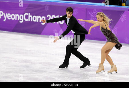 Gangneung, Südkorea. 20 Feb, 2018. MADISON HUBBELL und ZACHARY DONAHUE der USA während der Eiskunstlauf: Ice Dance, Tanz bei Gangneung Ice Arena während der Olympischen Spiele 2018 Pyeongchang. Credit: Scott Mc Kiernan/ZUMA Draht/Alamy leben Nachrichten Stockfoto