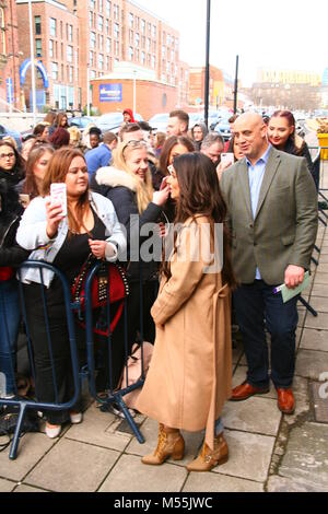 Newcastle upon Tyne, Großbritannien. 20.. Februar 2018. Pop Star Cheryl (Cheryl-Fernandez-Versini) Eröffnung des Prince's Trust und des Cheryl's Trust Centers. Newcastle upon Tyne, Großbritannien, Februar 20. 2018, Credit: DEW/Alamy Live News Stockfoto