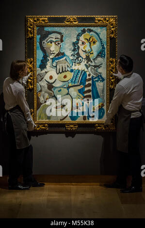 London, Großbritannien. 20. Februar, 2018. Pablo Picasso, Mousquetaire et nu Assis (c), Est. GBP GBP 12.000.000 - 18.000.000 - Christie's eine Ausstellung von im Voraus ihre Impressionistischen und modernen Verkauf am 27. Februar präsentieren. Credit: Guy Bell/Alamy leben Nachrichten Stockfoto