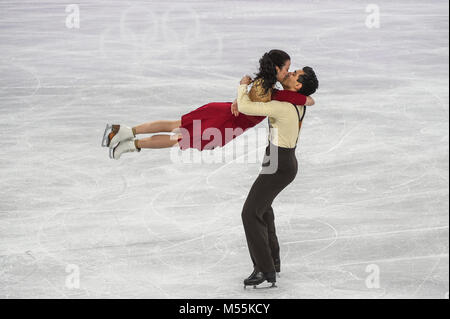 Februar 20, 2018: Cappellini Anna und Lanotte Luca von Italien im Freien Tanz konkurrieren an Gangneung Ice Arena, Tainan, Südkorea. Ulrik Pedersen/CSM Stockfoto