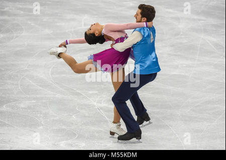 Februar 20, 2018: Min Yura und Gamelin Alexander von Südkorea im Freien Tanz konkurrieren an Gangneung Ice Arena, Tainan, Südkorea. Ulrik Pedersen/CSM Stockfoto