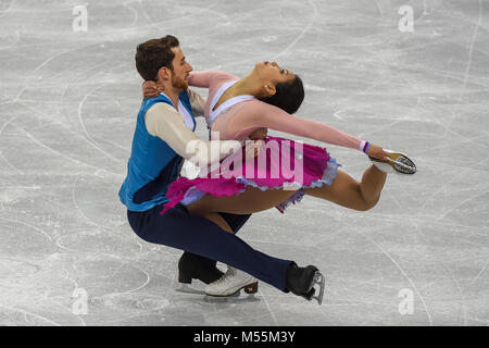 Februar 20, 2018: Min Yura und Gamelin Alexander von Südkorea im Freien Tanz konkurrieren an Gangneung Ice Arena, Tainan, Südkorea. Ulrik Pedersen/CSM Stockfoto