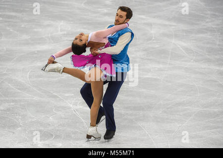 Februar 20, 2018: Min Yura und Gamelin Alexander von Südkorea im Freien Tanz konkurrieren an Gangneung Ice Arena, Tainan, Südkorea. Ulrik Pedersen/CSM Stockfoto