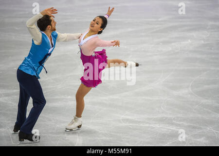 Februar 20, 2018: Min Yura und Gamelin Alexander von Südkorea im Freien Tanz konkurrieren an Gangneung Ice Arena, Tainan, Südkorea. Ulrik Pedersen/CSM Stockfoto