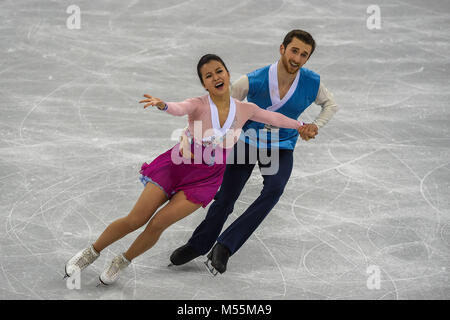 Februar 20, 2018: Min Yura und Gamelin Alexander von Südkorea im Freien Tanz konkurrieren an Gangneung Ice Arena, Tainan, Südkorea. Ulrik Pedersen/CSM Stockfoto