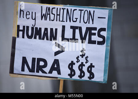 Montpelier, Vermont, USA. 19. Februar, 2018. Demonstration gegen Waffengewalt nach Park, FL, Schießereien, Vermont State House, Montpelier, VT, USA. Quelle: John lazenby/Alamy leben Nachrichten Stockfoto