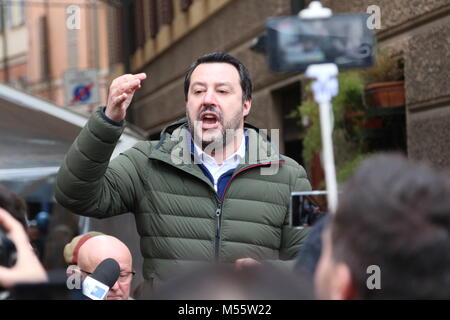 Modena, Italien. 20. Februar, 2018. Matteo Salvini, der öffentlichen Politik Konferenz Lega Nord Credit: fabrizio annovi/Alamy leben Nachrichten Stockfoto