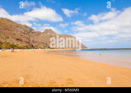 Las Teresitas Strand Panoramablick Teneriffa Stockfoto