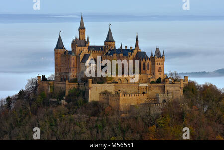 Burg Hohenzollern; Deutschland; Schwäbische Alb; Stockfoto