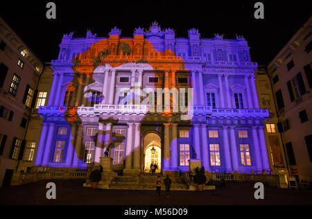 GENOVA (Genua) Italien, 28. Dezember 2016 - Palazzo Ducale, zeigen an Andy Warhol bei Exposition gewidmet Stockfoto