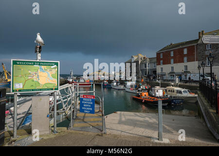 Der Hafen von Padstow. Stockfoto