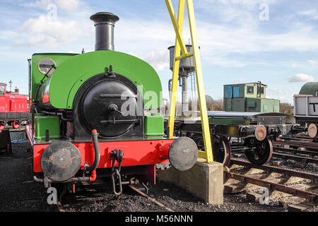 Eine der (20) Bilder in diesem Satz im Zusammenhang mit der externen Blick auf Relikte an der Buckinghamshire Railway Centre, Quainton. Restaurierte Dampflok. Stockfoto