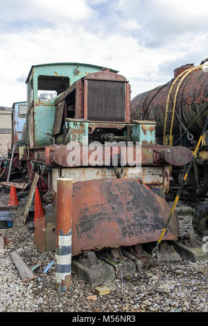 Eine der (20) Bilder in diesem Satz im Zusammenhang mit der externen Blick auf Relikte an der Buckinghamshire Railway Centre, Quainton. Projekte Restaurierung wartet. Stockfoto