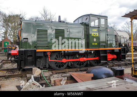 Eine der (20) Bilder in diesem Satz im Zusammenhang mit der externen Blick auf Relikte an der Buckinghamshire Railway Centre, Quainton. Eine Rangierlok ist hier gesehen. Stockfoto