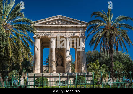 Alexander Ball Denkmal, Valletta, Malta, Europa. 02.12.2018. Stockfoto