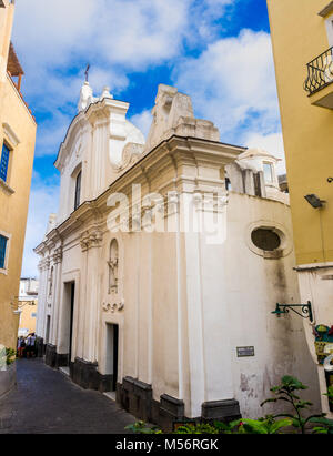 Katholische Kirche Santo Stefano und ehemalige Kathedrale auf der Insel Capri, Italien. Stockfoto