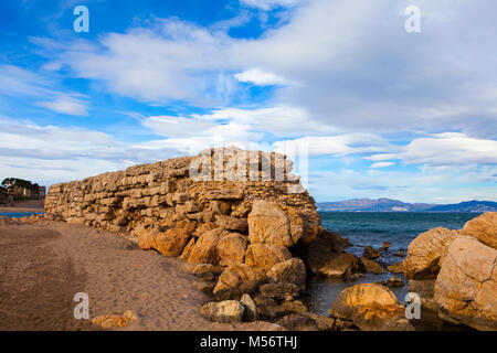 Bleibt der Hafen von Empuries oder emporion oder Ampurias Stockfoto