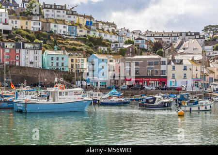 Ein Blick auf den Hafen von Brixham in South Devon, Großbritannien. Stockfoto