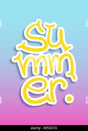 Sommer Beschriftung Postkarte Stock Vektor