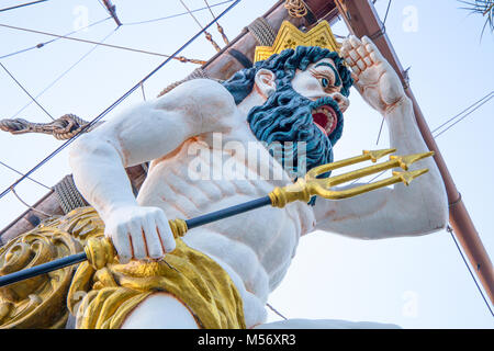 Nahaufnahme von repräsentationsfigur auf Piratenschiff Stockfoto