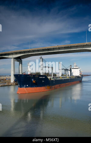 Die Pacific Huron bulk carrier, der durch die Welland Canal Stockfoto