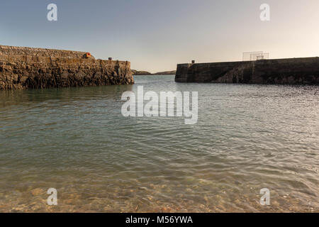 Coliemore Hafen ist in Dalkey (südlich von Dublin). Außerdem, im Mittelalter, Coliemore war der wichtigste Hafen für Dublin City. Stockfoto